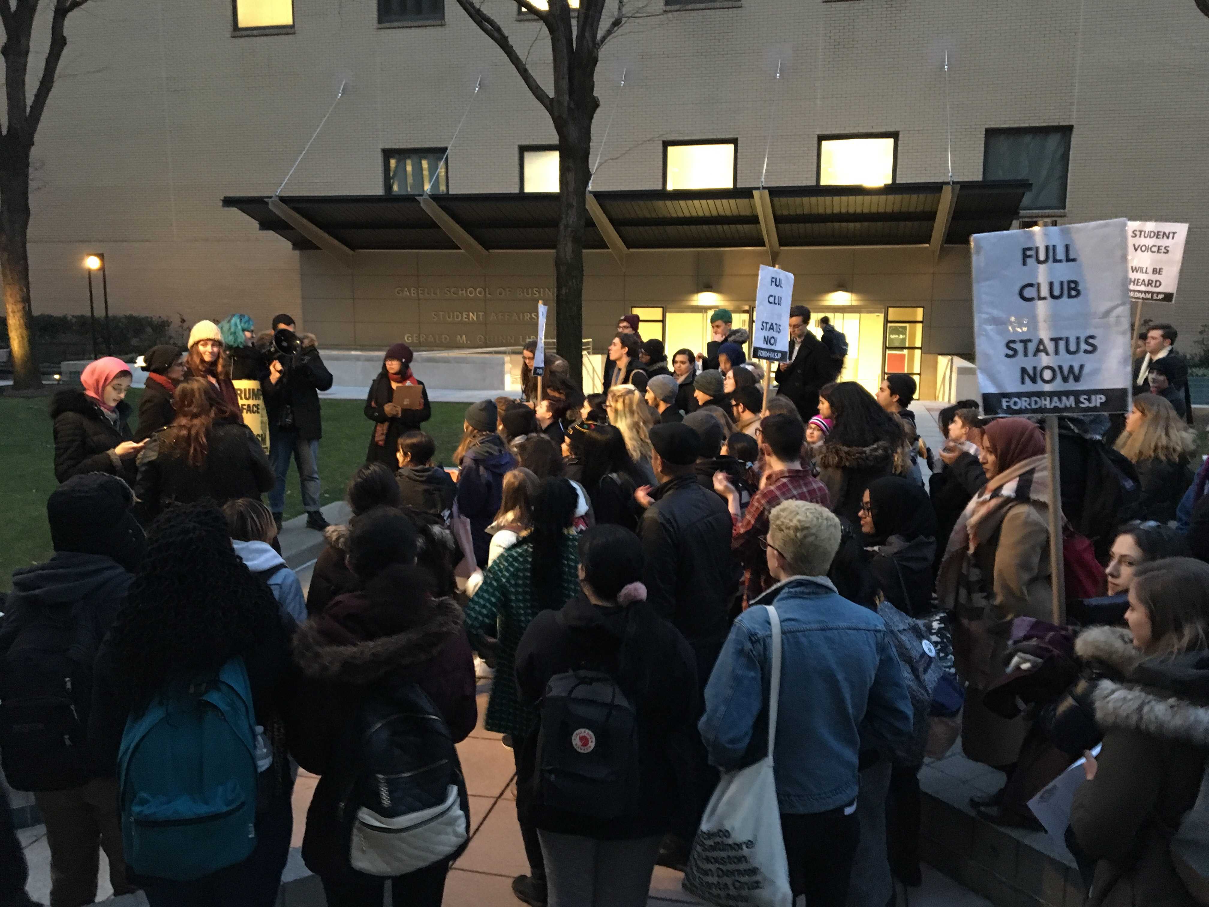 Protest organizer Sapphira Lurie will engage in a disciplinary hearing Wednesday, Feb. 22., in response to her unauthorized protest. (Victor Ordonez / The Fordham Ram)