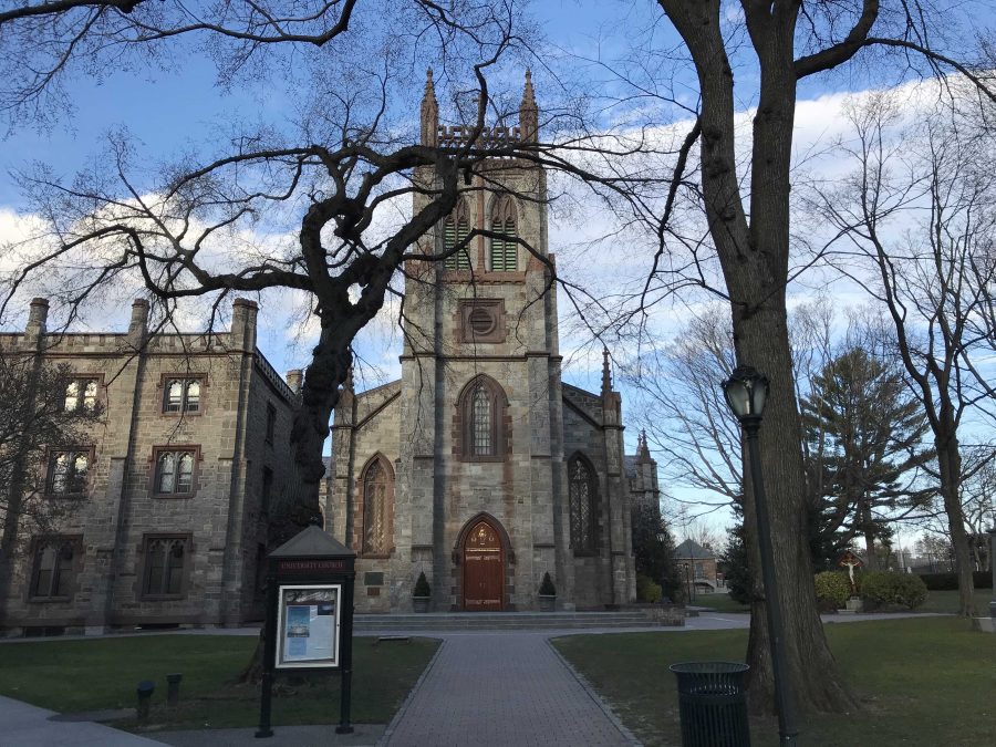 Rev.+Michael+McCarthy+S.J.+led+a+prayer+service+in+the+lower+level+of+the+University+Church+for+freshman+Nicholas+Booker+%28Kevin+Stoltenborg%2FThe+Fordham+Ram%29.