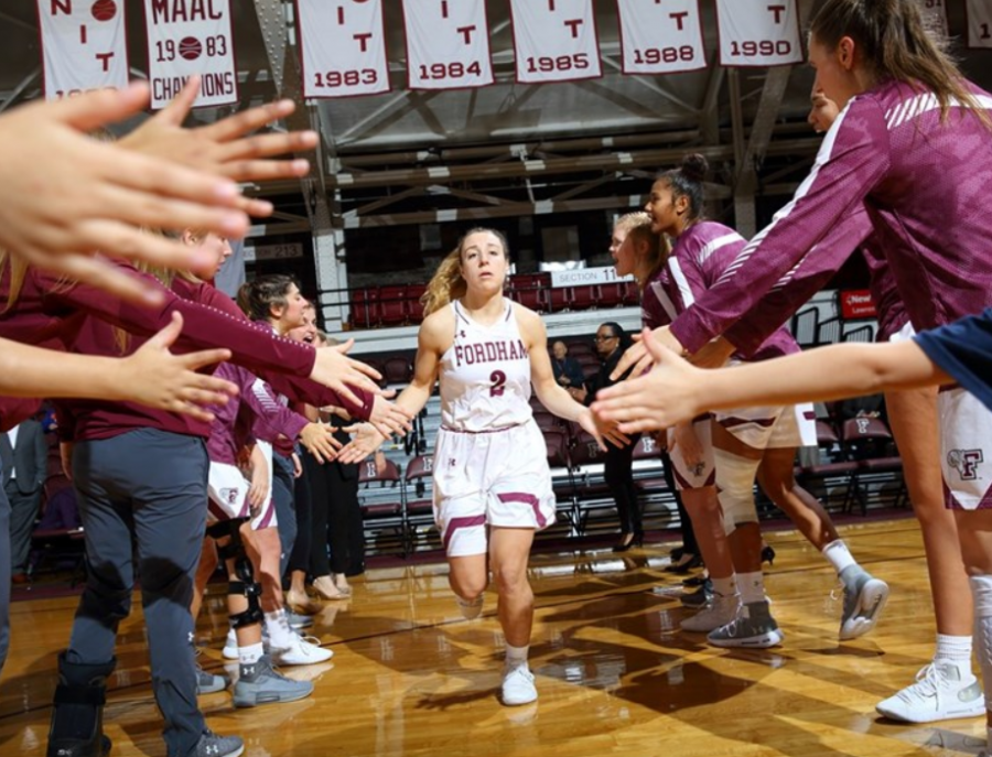 Senior+guard+Lauren+Holden+scored+14+points+and+made+four+three-pointers+to+lead+Fordham+past+George+Washington+in+the+Rams%27+A-10+Conference+opener.+%28Courtesy+of+Fordham+Athletics%29