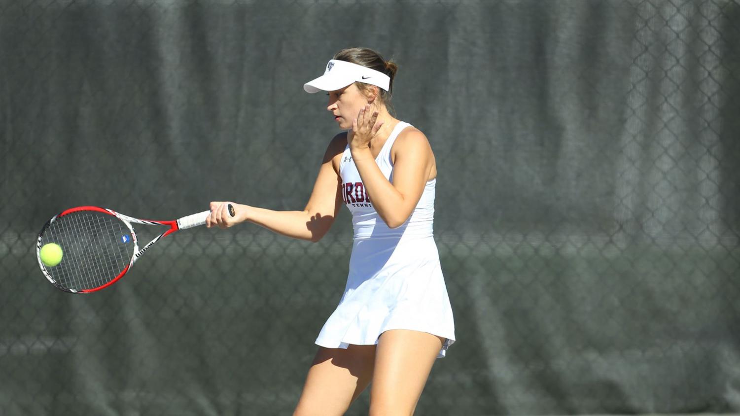 Sophomore Arina Taluyenko had a good weekend as Fordham split two matches with Army and St. Bonaventure. (Courtesy of Fordham Athletics)