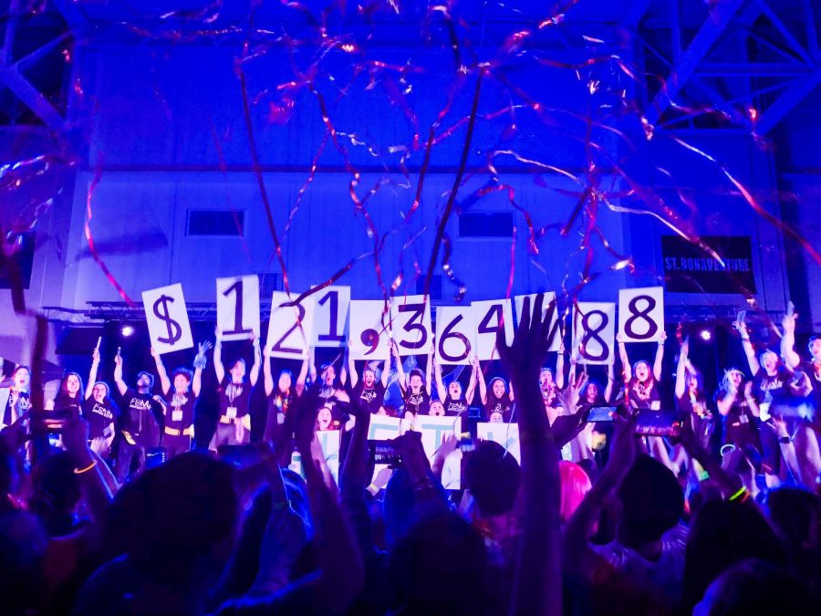 FDM+committee+members+revealed+the+final+fundraising+total+at+the+end+of+the+dance+marathon.+%28Helen+Stevenson%2F+The+Fordham+Ram%29
