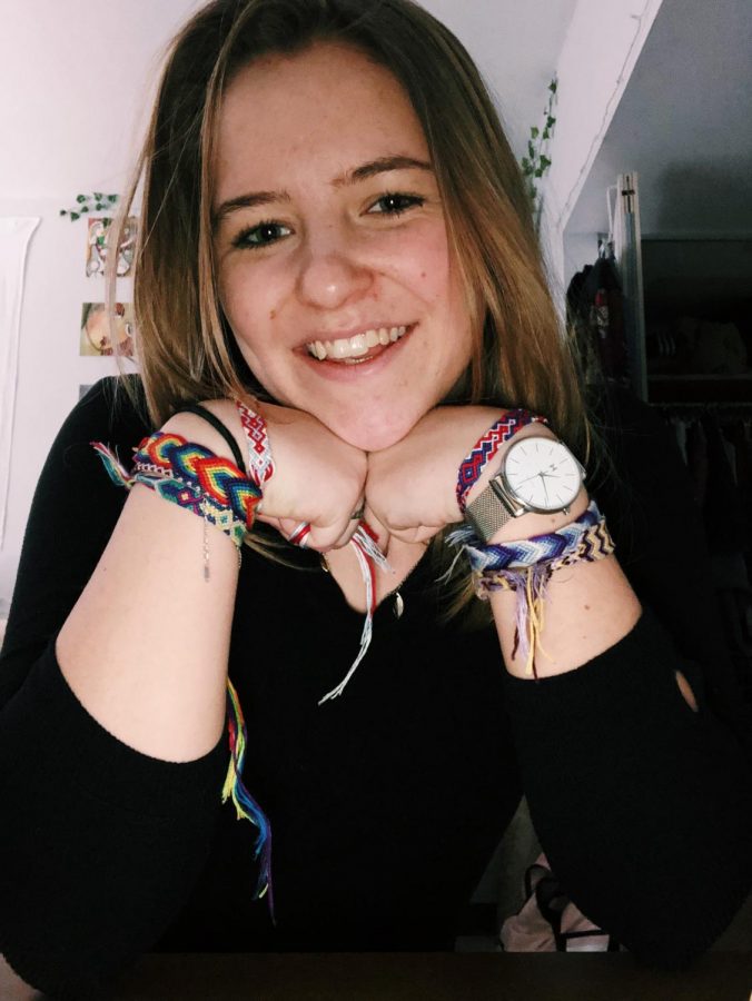 Freshman%2C+Camille+de+Carbonnel+shows+off+some+of+her+friendship+bracelets.+%28Facebook%29.