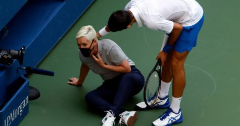 Novak Djokovic found himself in an odd situation at the US Open, and now he has to face the repercussions of his actions. (Courtesy of Twitter)