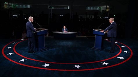 Biden and Trump spar in the first presidential debate, which took place last week. (Courtesy of Twitter)