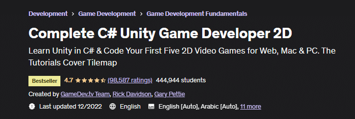 Complete C# Unity Game Developer 2D