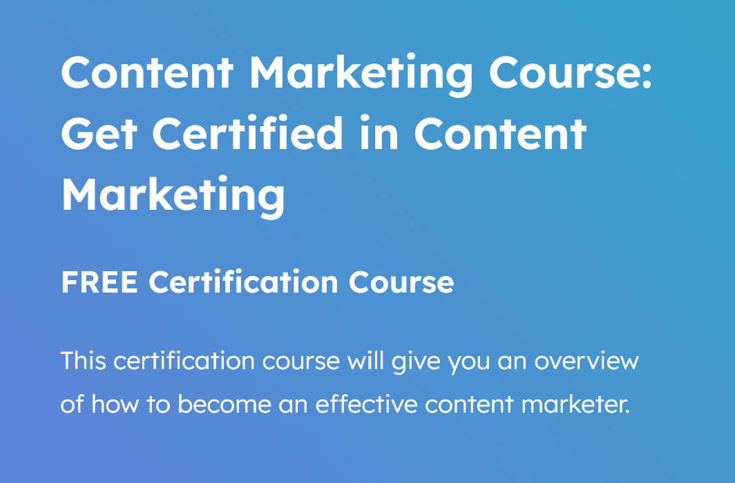 Content Marketing Course