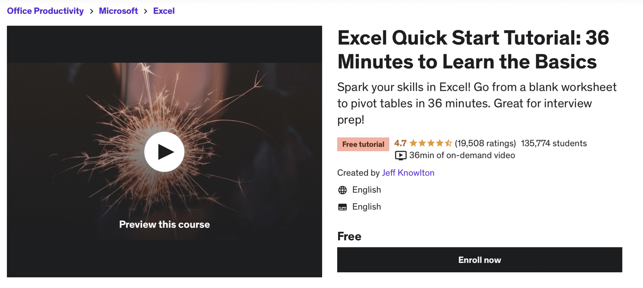 Excel Quick Start Tutorial