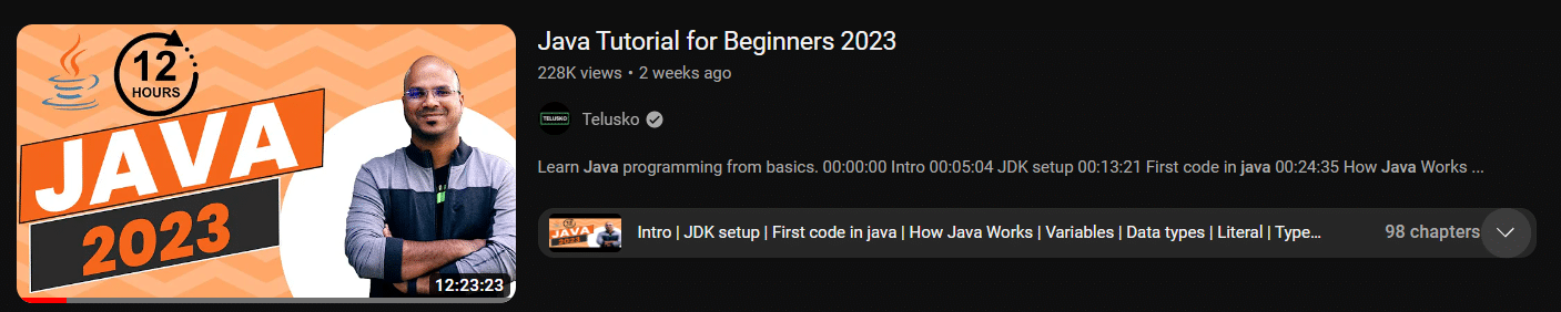 Java Tutorial for Beginners (Telusko)