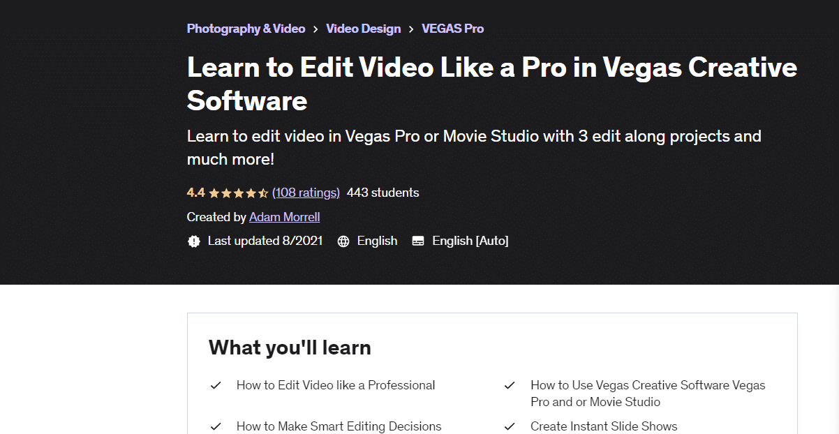 Learn to Edit Video Like a Pro in Vegas Creative Software
