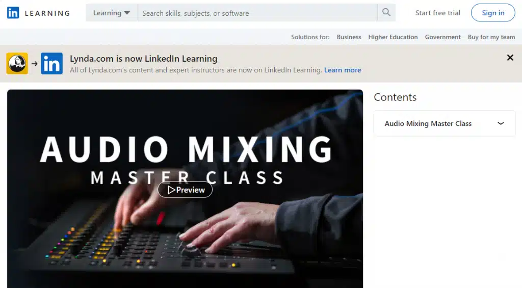 LinkedIn Learning- Audio Mixing Master Class