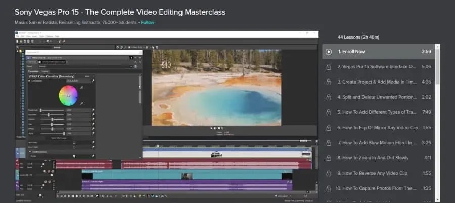 Sony Vegas Pro 15 – The Complete Video Editing Masterclass