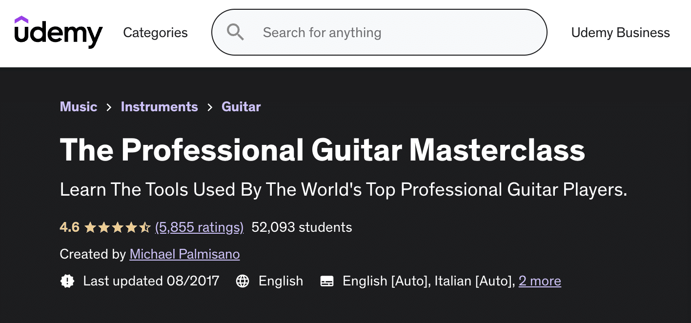 The Professional Guitar Masterclass