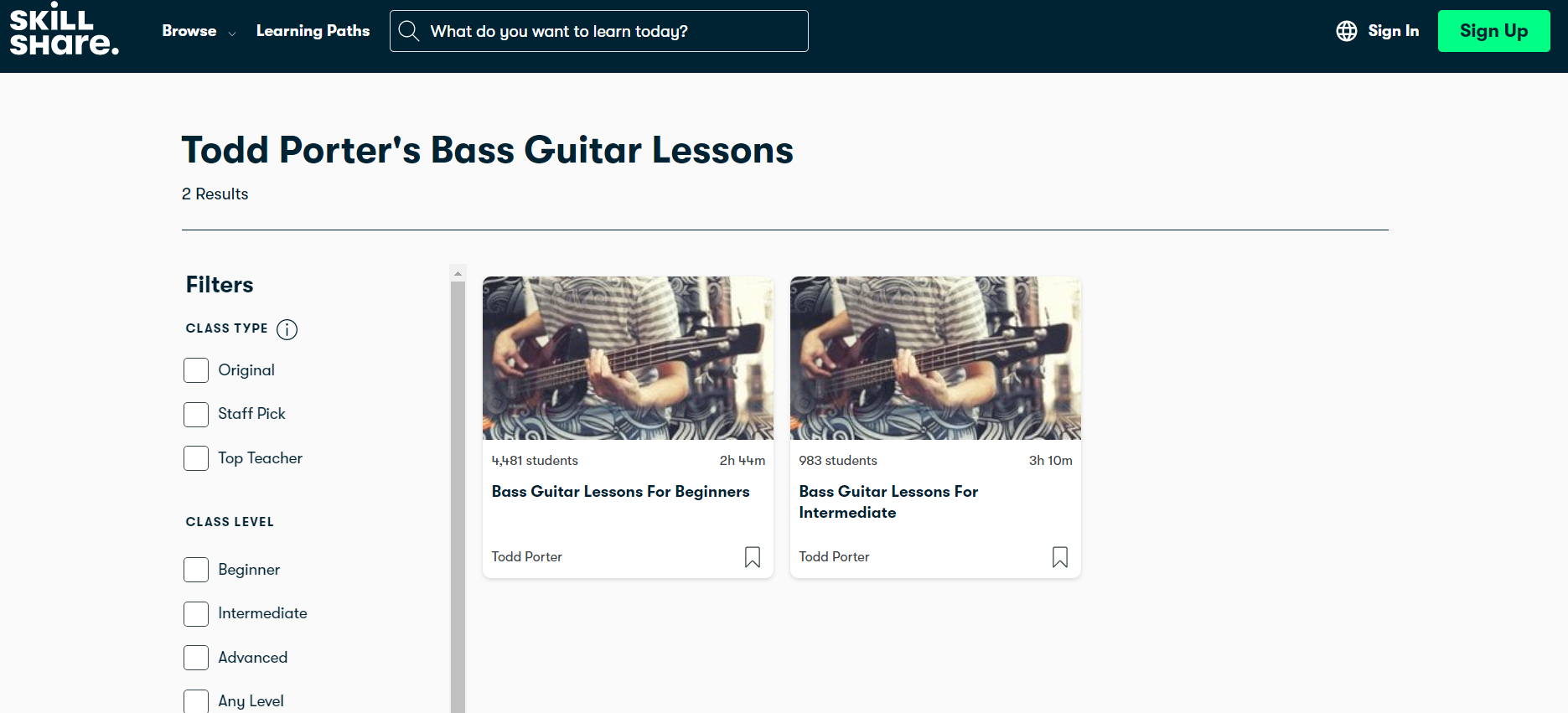 Todd Porter's Bass Guitar Lessons